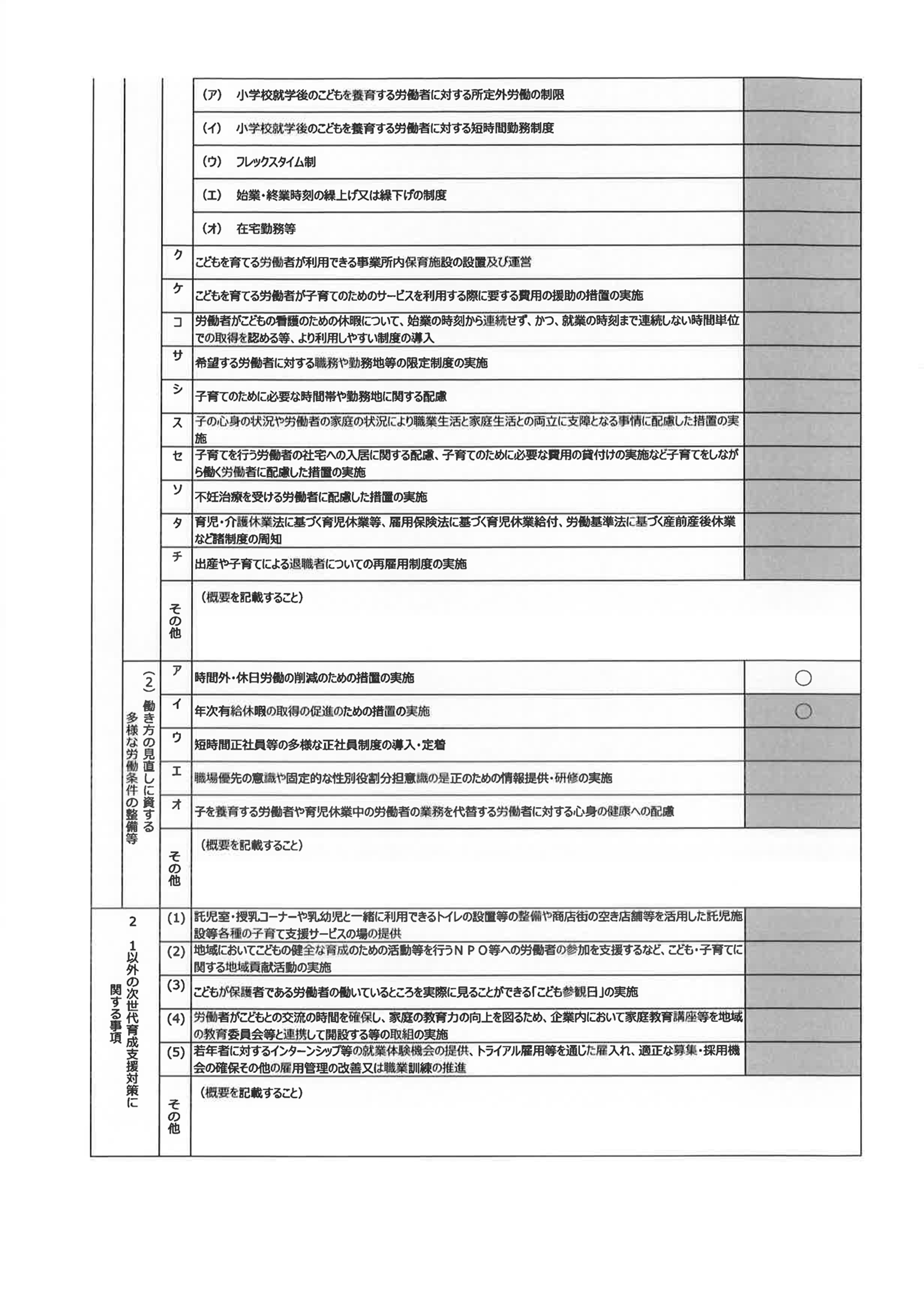 次世代育成支援対策・一般事業主行動計画３